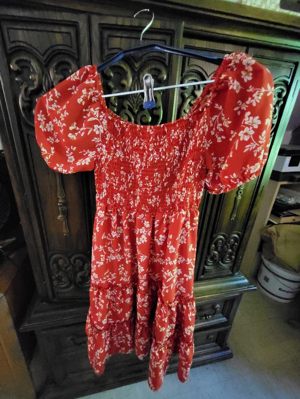 Womens Red Babydoll Sundress Size Med